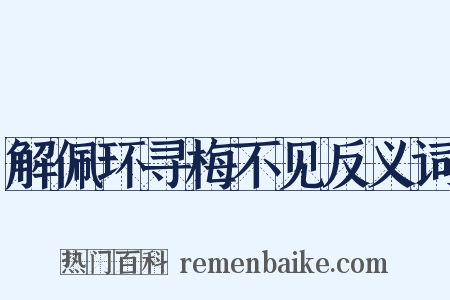 解佩环寻梅不见反义词是什么意思的图片